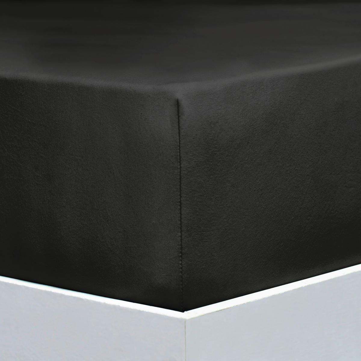 SPANNLEINTUCH 180-200/200-220 cm Jersey  - Schwarz, Basics, Textil (180-200/200-220cm) - Florella