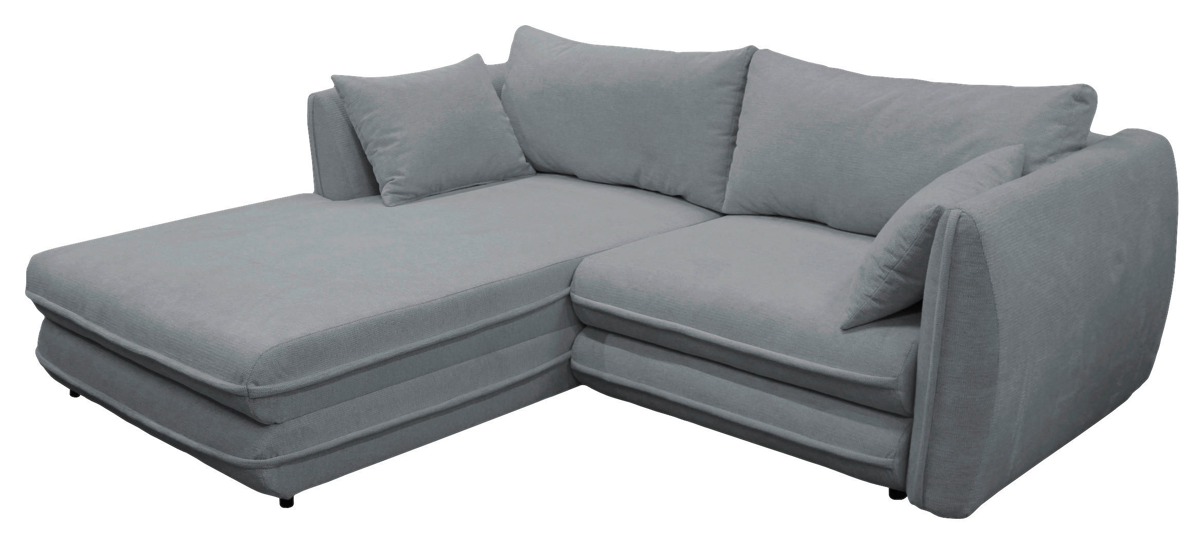 ECKSOFA in Struktur Grau  201/240 cm  - Schwarz/Grau, Design, Kunststoff/Textil (201/240cm) - MID.YOU