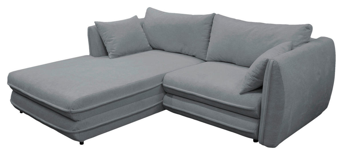ECKSOFA in Struktur Grau  201/240 cm  - Schwarz/Grau, Design, Kunststoff/Textil (201/240cm) - MID.YOU