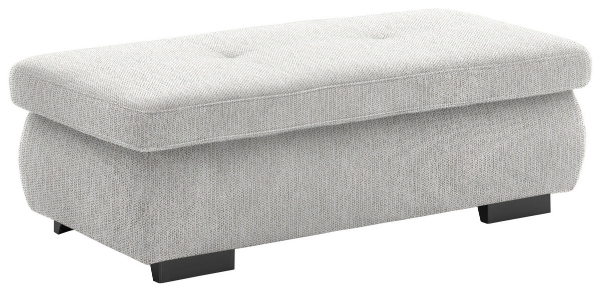 HOCKER in Textil Sandfarben  - Sandfarben/Schwarz, Design, Textil/Metall (138/44/67cm) - Beldomo Style