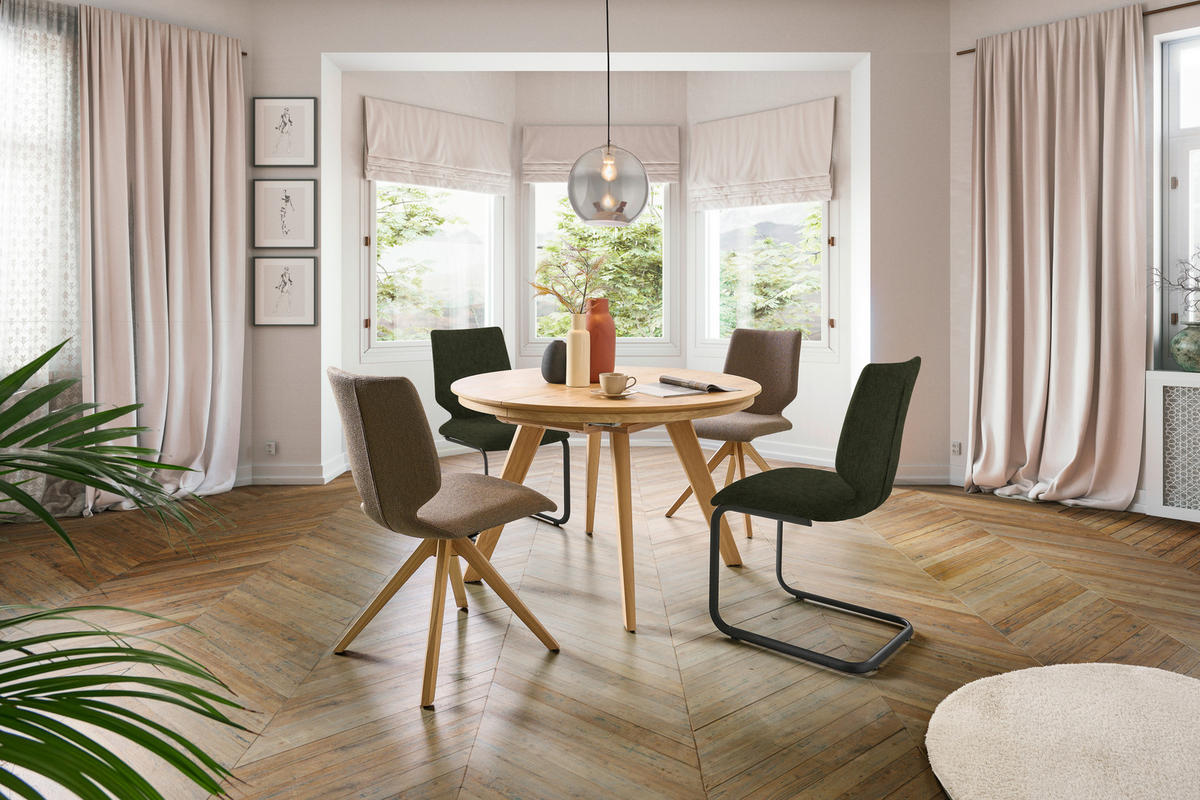 SCHWINGSTUHL  in Stahl Struktur  - Anthrazit/Olivgrün, Design, Textil/Metall (50/91/61cm) - Venjakob