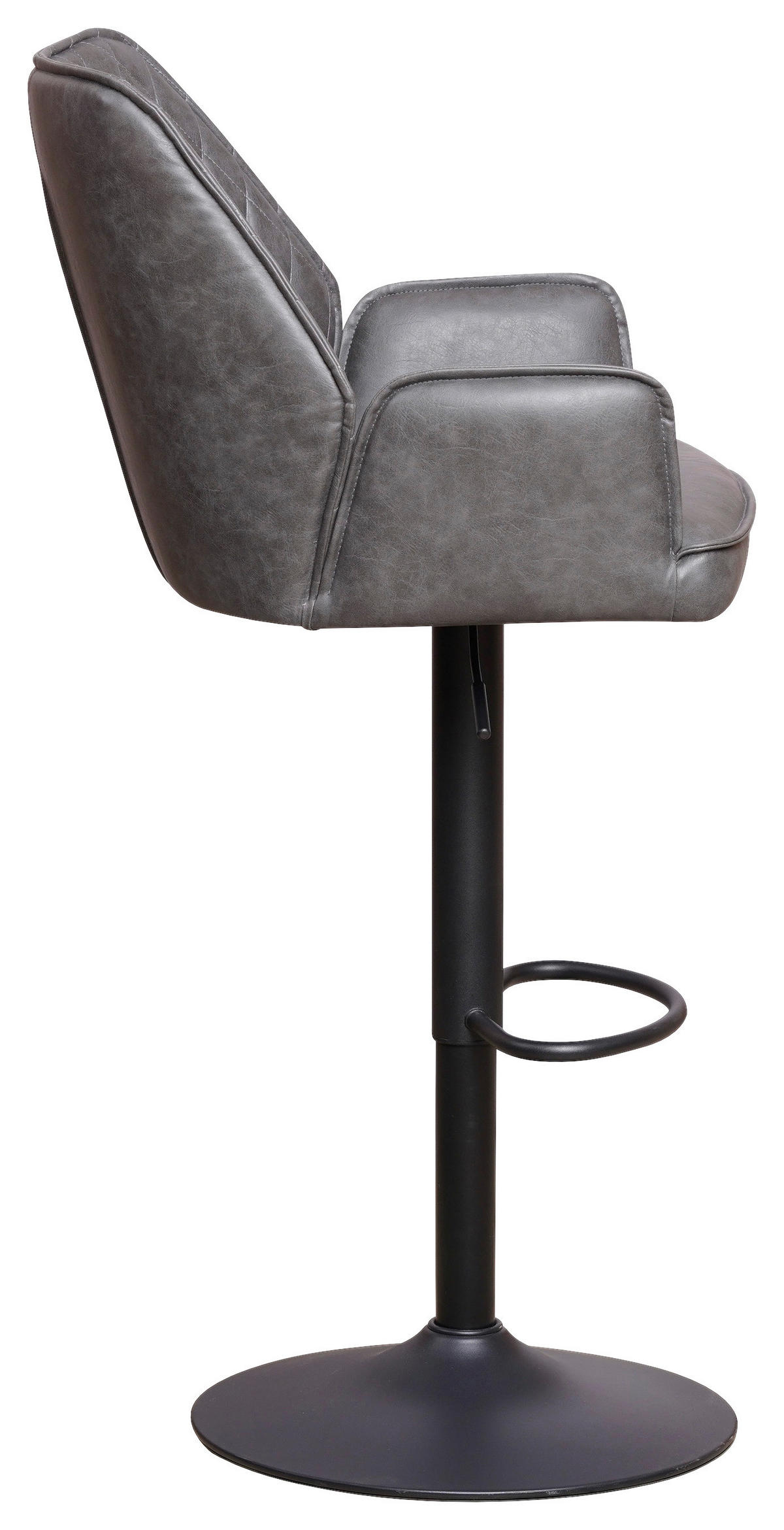 BARHOCKER Mikrofaser Anthrazit  - Taupe/Anthrazit, KONVENTIONELL, Textil/Metall (42/114/52cm) - MID.YOU