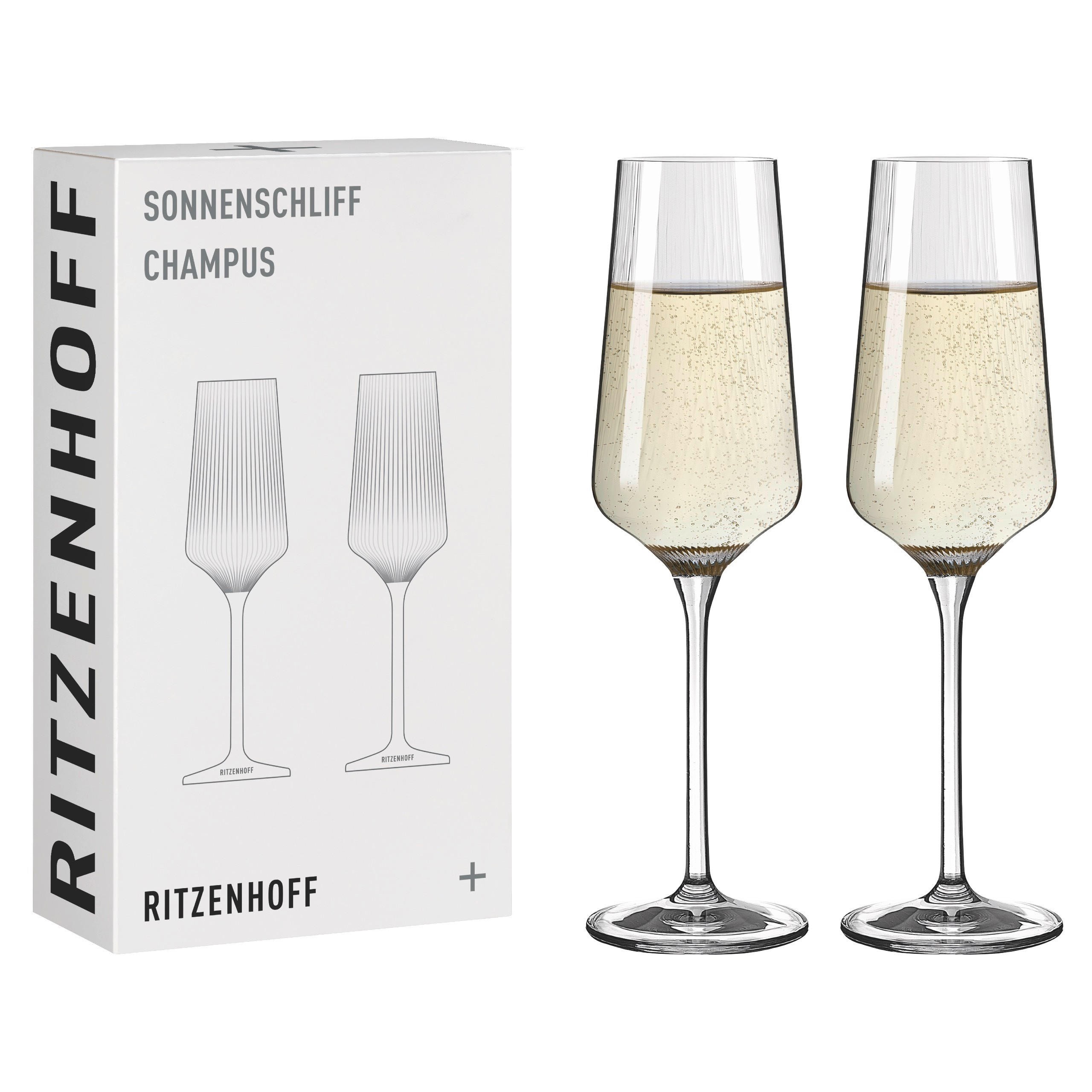 GLÄSERSET Sonnenschliff 2-teilig  - Klar, Design, Glas (6,5/22,5/6,5cm) - Ritzenhoff