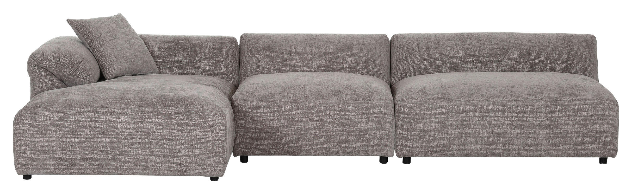 ECKSOFA Braun Flachgewebe - Schwarz/Braun, MODERN, Kunststoff/Textil (178/337cm) - Carryhome