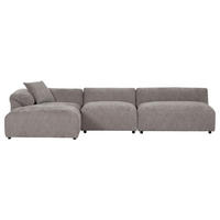 ECKSOFA in Flachgewebe Braun  - Schwarz/Braun, Modern, Kunststoff/Textil (178/337cm) - Carryhome