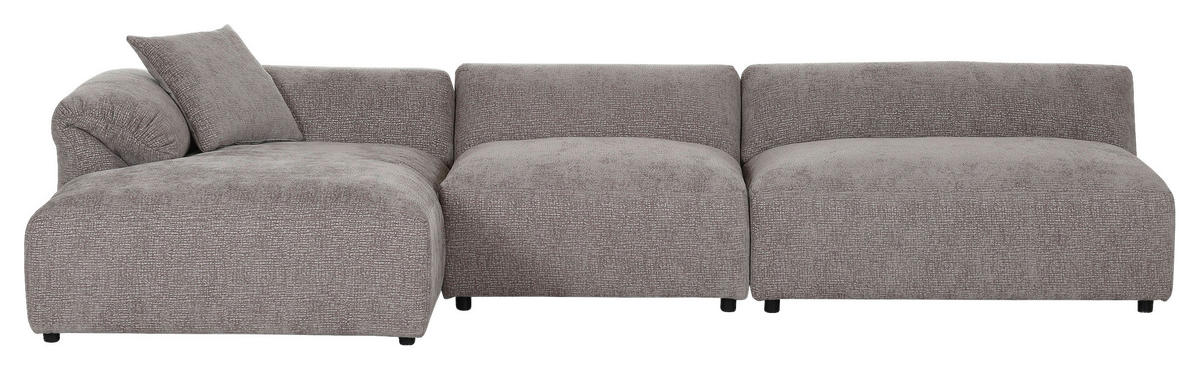 ECKSOFA in Flachgewebe Braun  - Schwarz/Braun, Modern, Kunststoff/Textil (178/337cm) - Carryhome