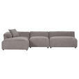 ECKSOFA Braun Flachgewebe  - Schwarz/Braun, MODERN, Kunststoff/Textil (178/337cm) - Carryhome