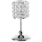 TEELICHTHALTER - Silberfarben, Basics, Glas/Metall (10/20cm) - Ambia Home
