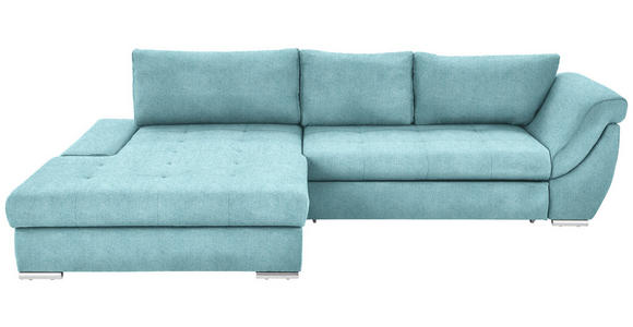 ECKSOFA in Flachgewebe Türkis  - Türkis/Silberfarben, Design, Textil/Metall (174/306cm) - Carryhome