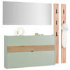 GARDEROBE 4-teilig  in 170/200/18 cm  - Eichefarben/Grün, Design, Glas/Holzwerkstoff (170/200/18cm) - Voleo