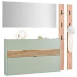 GARDEROBE 4-teilig  in 170/200/18 cm  - Eichefarben/Grün, Design, Glas/Holzwerkstoff (170/200/18cm) - Voleo