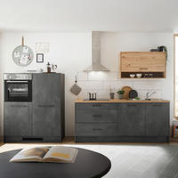 KUCHYNSKÁ LINKA TORONTO 203 - čierna/sivá, Design, kov/kompozitné drevo (203-123cm) - MID.YOU