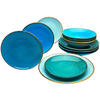 KOMBISERVICE NATURE COLLECTION AQUA 12-teilig  - Blau, Basics, Keramik (31,5/31,5/38cm) - Creatable