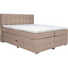 BOXSPRINGBETT 180/200 cm,  in Hellbraun, Bettkasten, Topper, Matratzen, H3 + H3 = fest  - Hellbraun/Alufarben, KONVENTIONELL, Kunststoff/Textil (180/200cm) - Carryhome