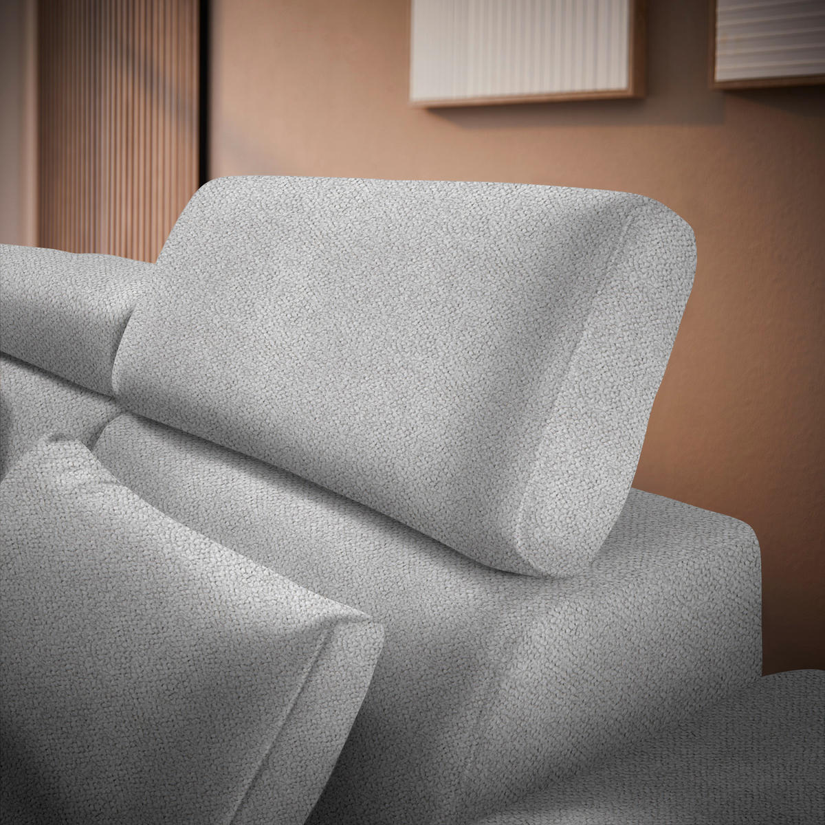 ECKSOFA Hellgrau Velours  - Hellgrau/Schwarz, Design, Textil/Metall (264/299cm) - Novel