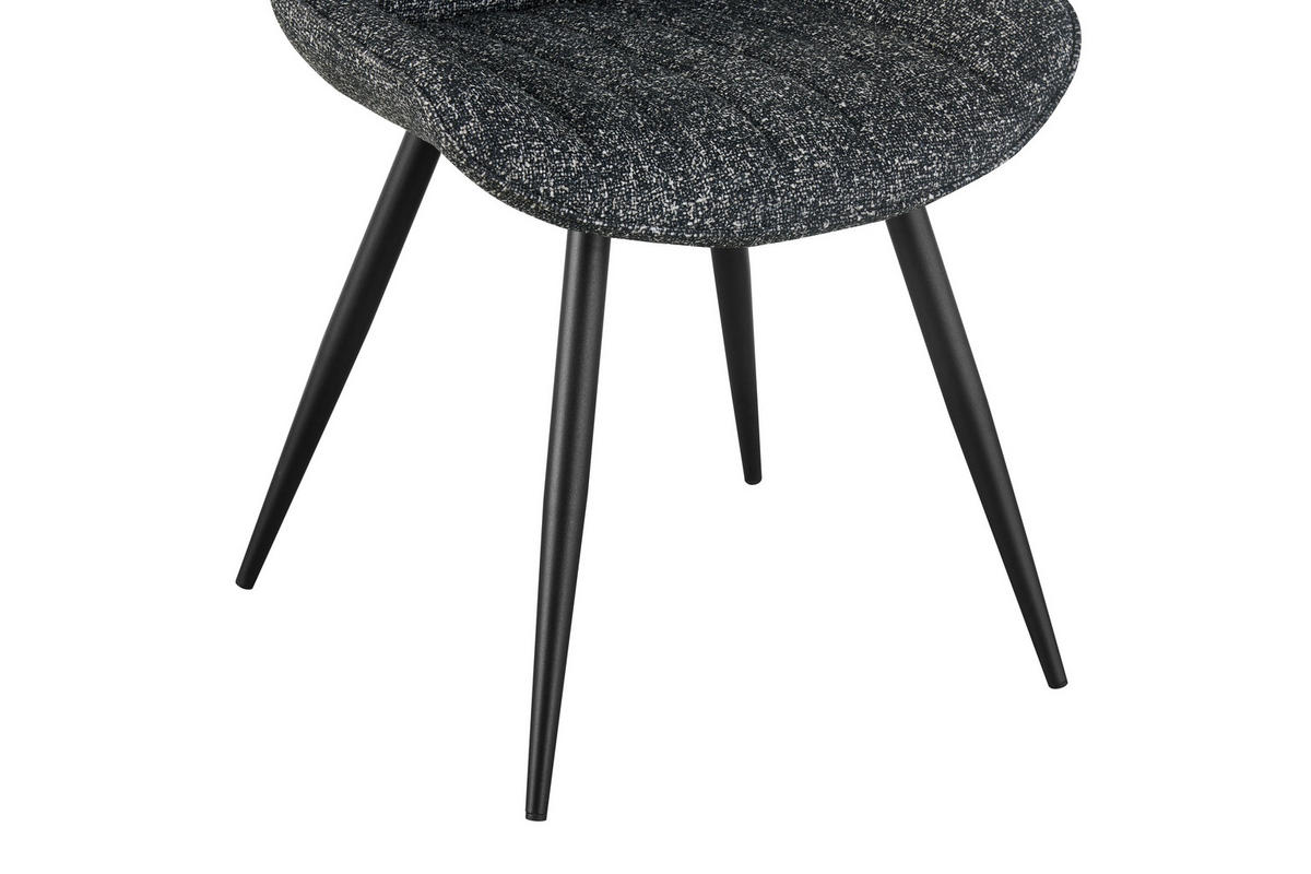 STUHL  in Eisen Leinenoptik Holz, Metall, Textil  - Anthrazit/Schwarz, KONVENTIONELL, Holz/Textil (54/88/61,5cm) - MID.YOU