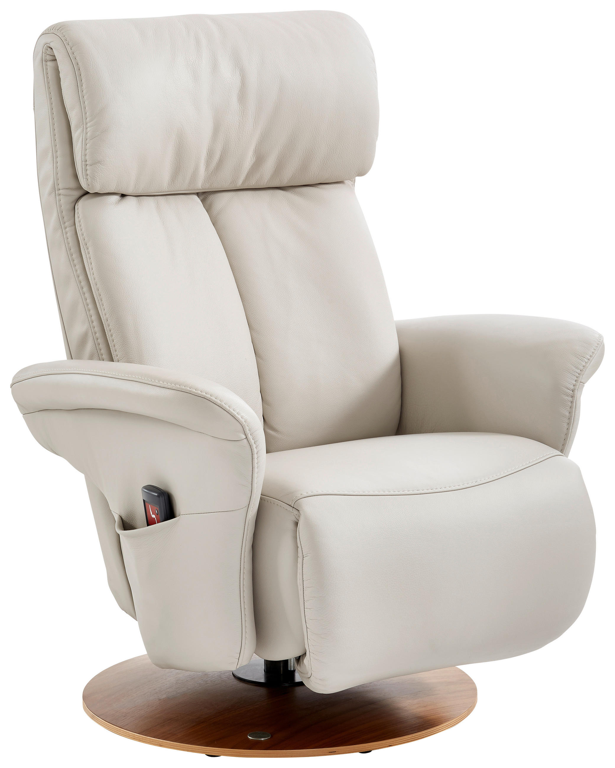 RELAXSESSEL in Leder Creme, Nussbaumfarben  - Nussbaumfarben/Creme, Konventionell, Leder/Holz (82/107/88cm) - Himolla