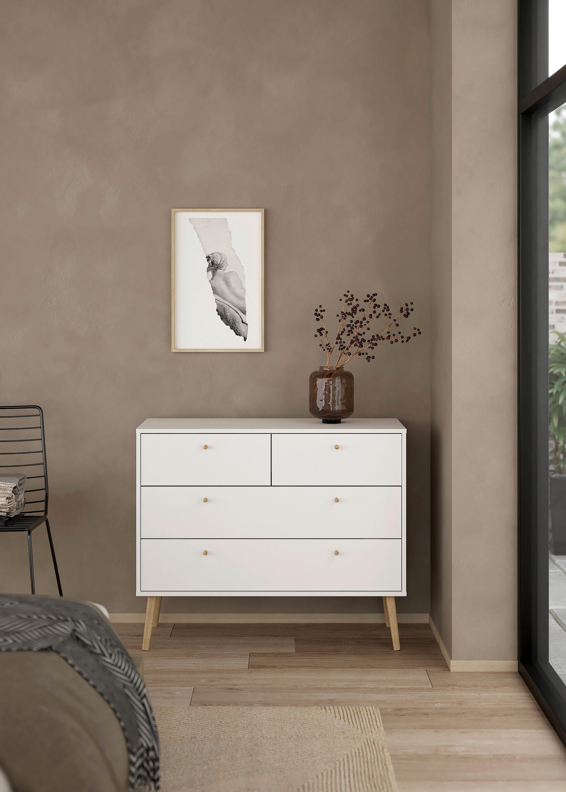 KOMMODE 98,7/81,7/39,1 cm  in Weiß  - Eichefarben/Weiß, Design, Holz/Holzwerkstoff (98,7/81,7/39,1cm) - Livetastic