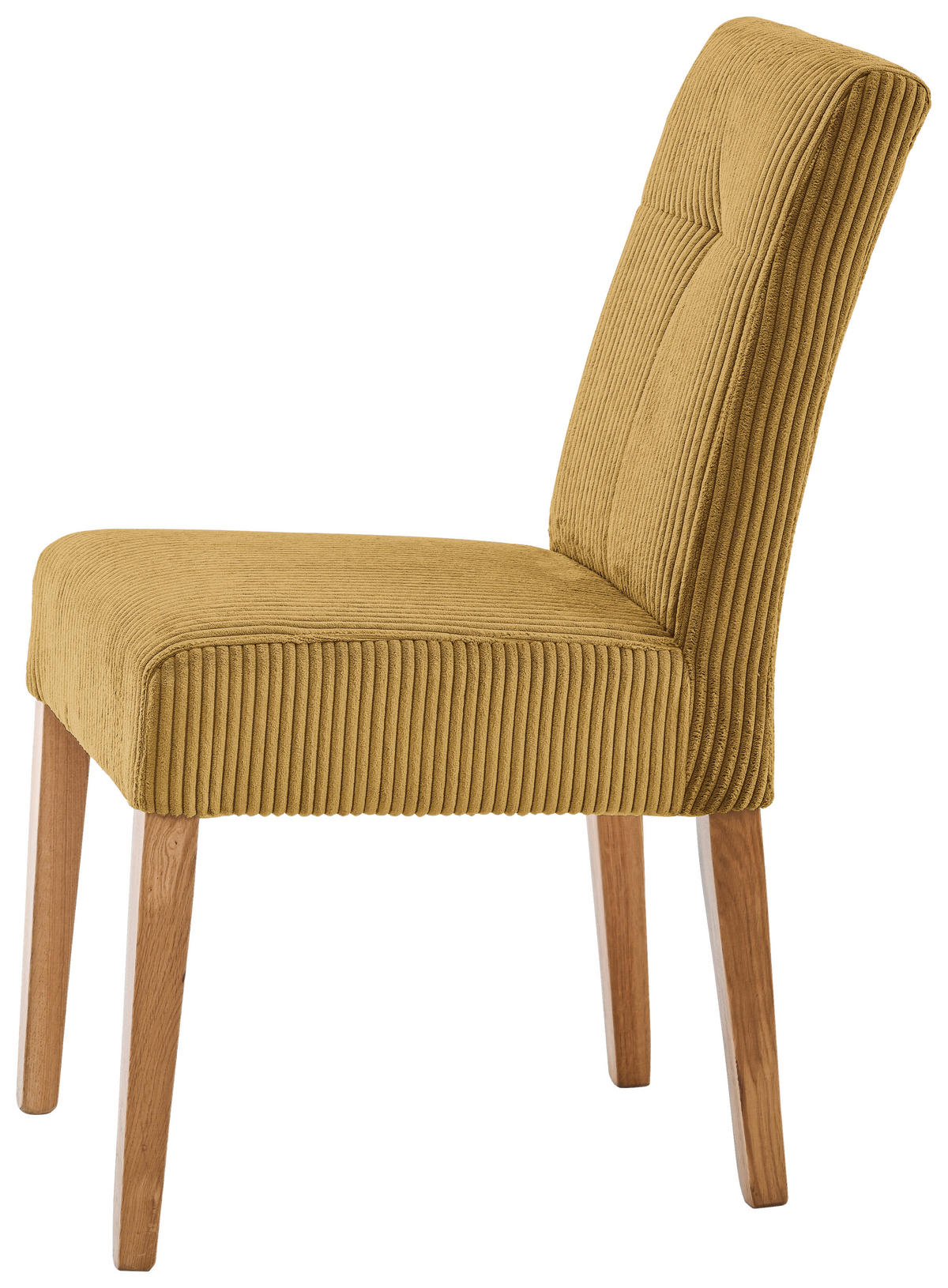 STUHL Cord Eichefarben, Currygelb Eiche massiv  - Currygelb/Eichefarben, KONVENTIONELL, Holz/Textil (47,5/91,5/63cm) - home24