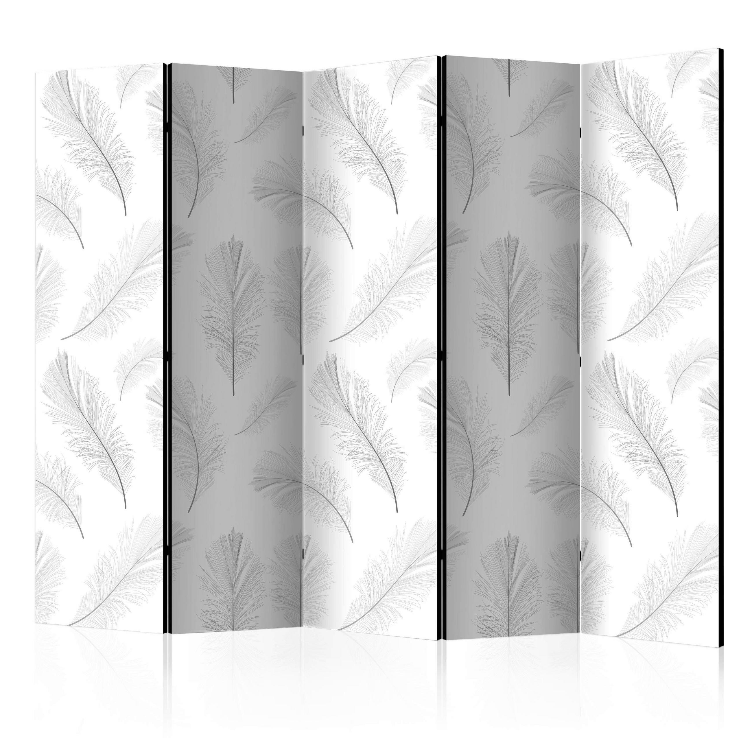 SKÄRMVÄGG  i trä, textil  vit, ljusgrå  - vit/ljusgrå, Basics, trä/textil (225/172/3cm) - artgeist
