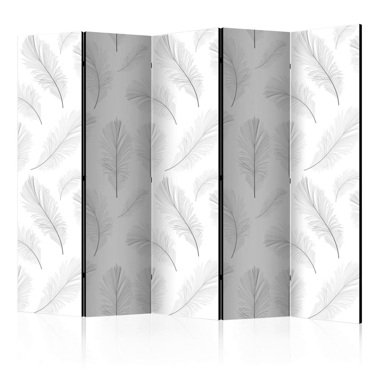 SKÄRMVÄGG  i trä, textil  vit, ljusgrå  - vit/ljusgrå, Basics, trä/textil (225/172/3cm) - artgeist
