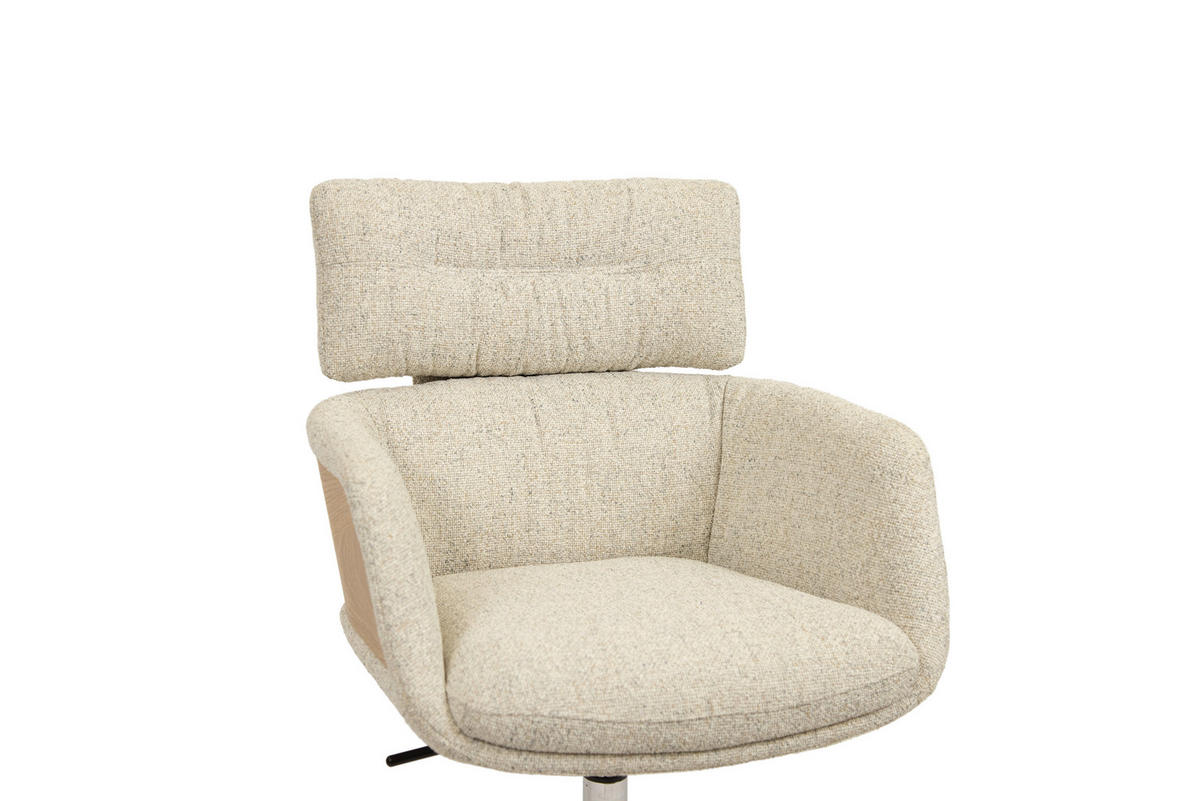 DREHSTUHL  in Webstoff Eichefarben, Chromfarben, Beige  - Chromfarben/Eichefarben, Design, Holz/Kunststoff (62/91/66cm) - Dieter Knoll