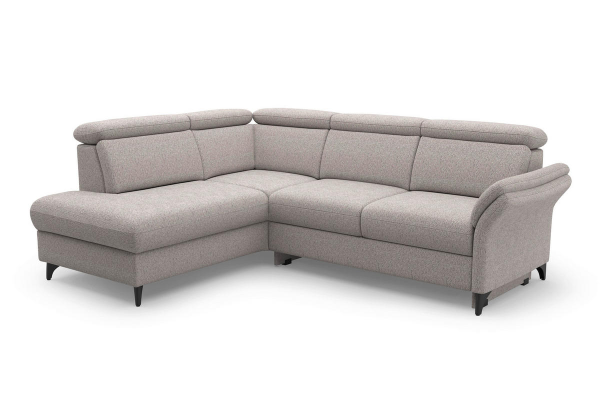 ECKSOFA Chenille Silberfarben  - Silberfarben/Schwarz, Konventionell, Textil/Metall (193/247cm) - Sit & More