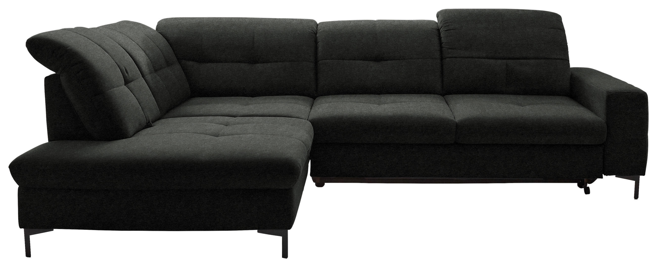 ECKSOFA in Chenille Anthrazit  - Anthrazit/Schwarz, Design, Textil/Metall (240/308cm) - Xora