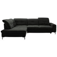 ECKSOFA in Chenille Anthrazit  - Anthrazit/Schwarz, Design, Textil/Metall (240/308cm) - Xora