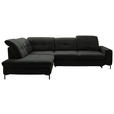 ECKSOFA in Chenille Anthrazit  240/308 cm  - Anthrazit/Schwarz, Design, Textil/Metall (240/308cm) - Xora