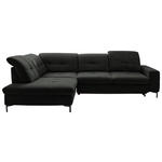 ECKSOFA in Chenille Anthrazit  240/308 cm  - Anthrazit/Schwarz, Design, Textil/Metall (240/308cm) - Xora