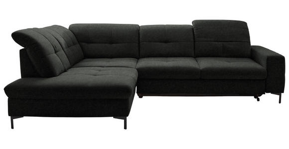 ECKSOFA in Chenille Anthrazit 240/308 cm - Anthrazit/Schwarz, Design, Textil/Metall (240/308cm) - Xora