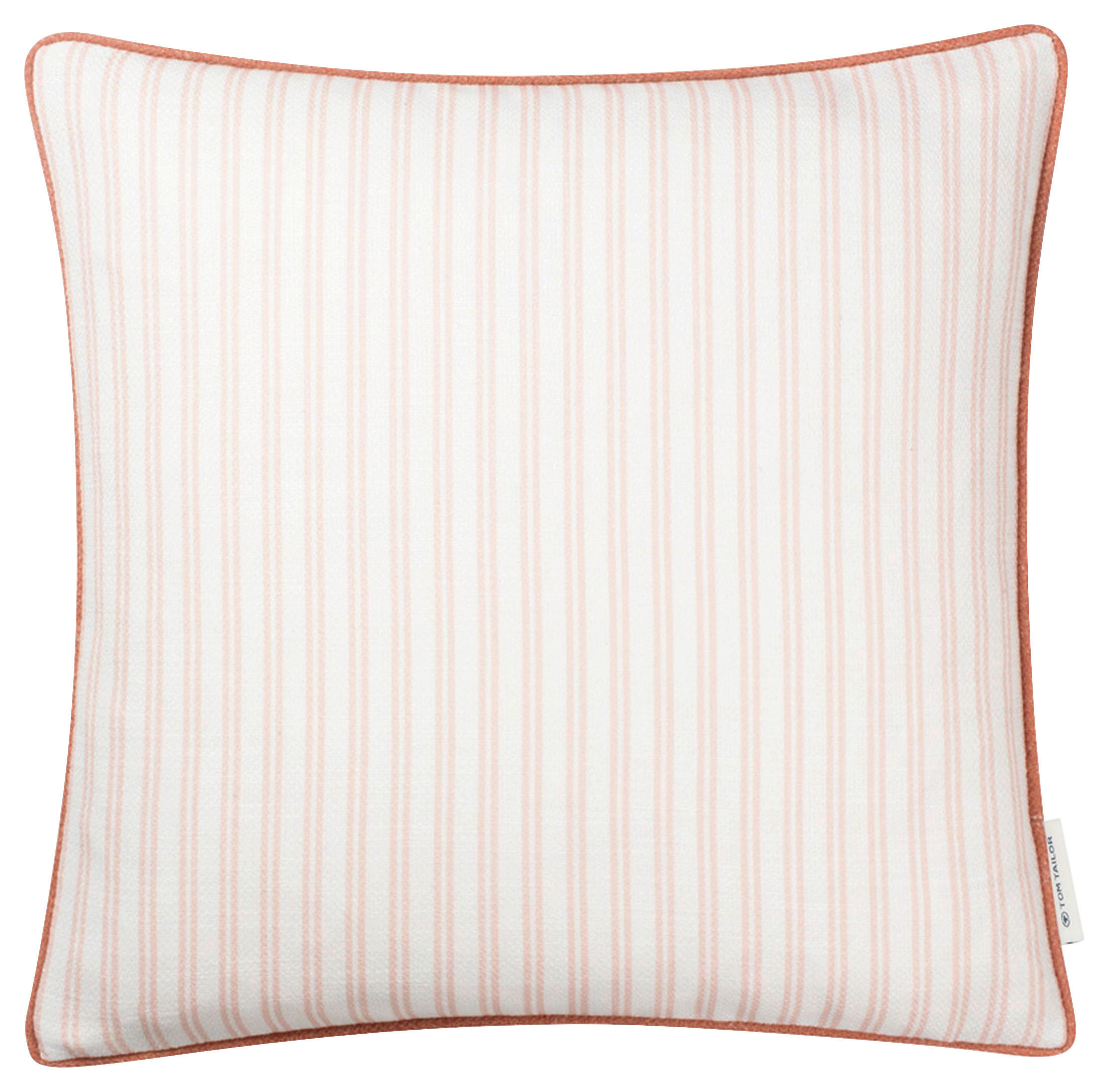 KUDDFODRAL Little Stripes 45/45 cm  - orange/beige, Klassisk, textil (45/45cm) - Tom Tailor