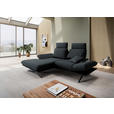 ECKSOFA  in Flachgewebe Anthrazit  155/234 cm  - Anthrazit/Schwarz, Design, Textil/Metall (155/234cm) - Dieter Knoll
