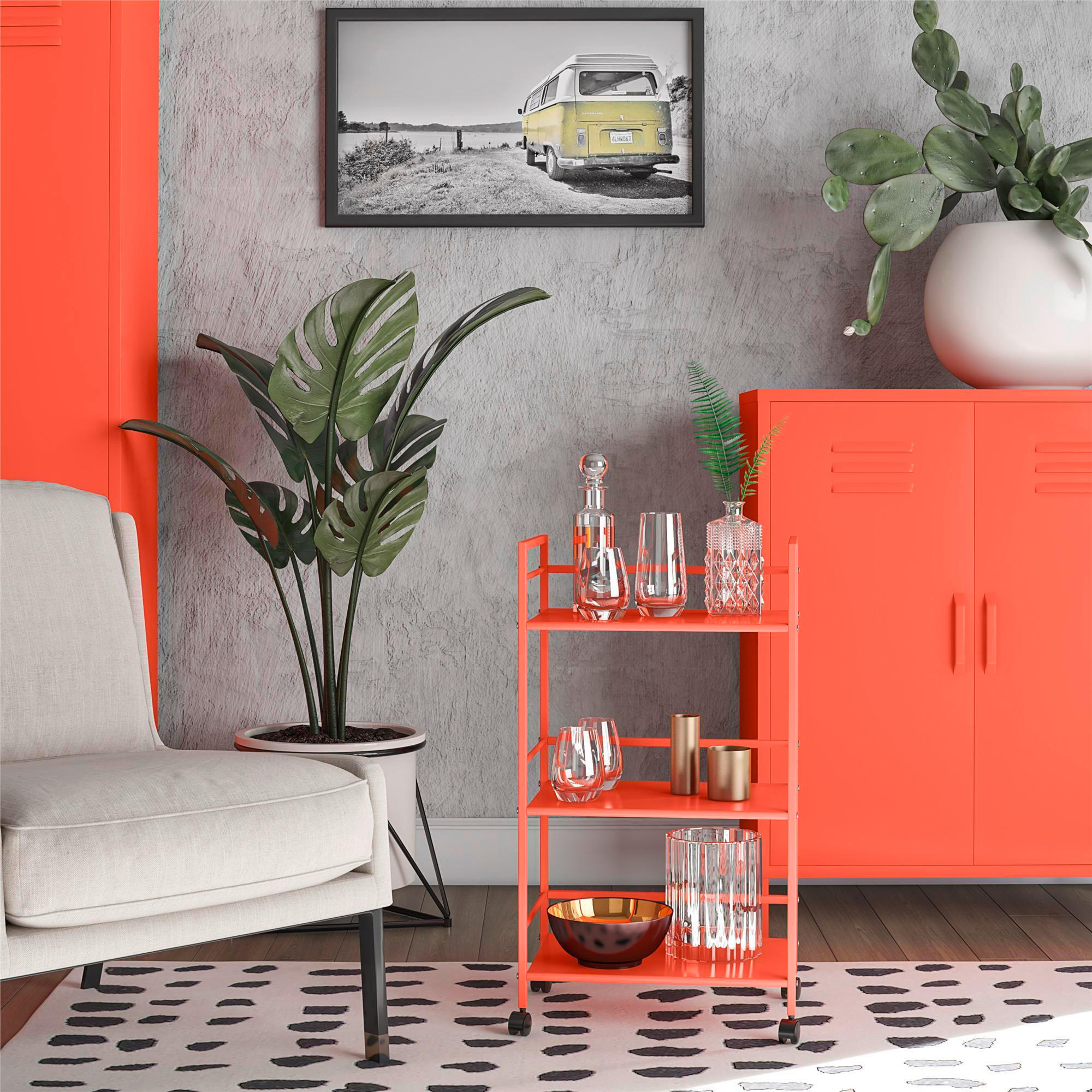 SERVIERWAGEN Orange  - Orange, Design, Kunststoff/Metall (43/77/29cm) - MID.YOU