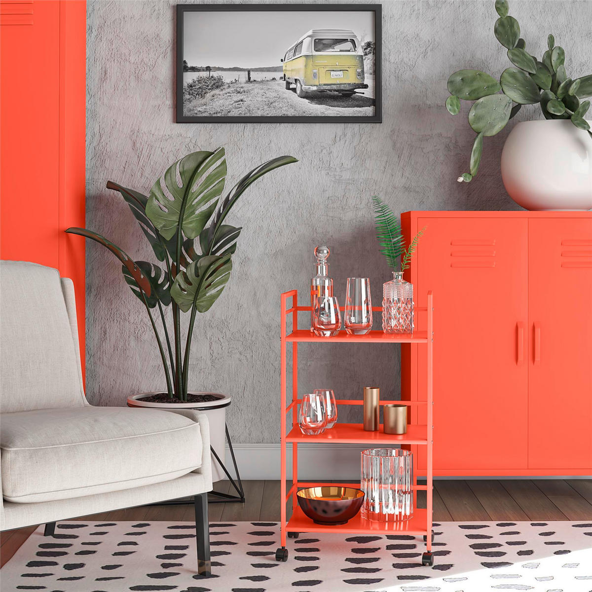 SERVIERWAGEN Orange  - Orange, Design, Kunststoff/Metall (43/77/29cm) - MID.YOU