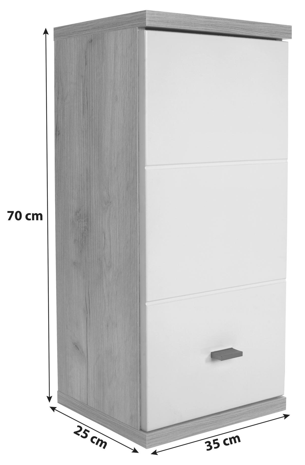 HÄNGESCHRANK 35/70/25 cm  - Eichefarben/Alufarben, KONVENTIONELL, Holzwerkstoff/Kunststoff (35/70/25cm) - MID.YOU