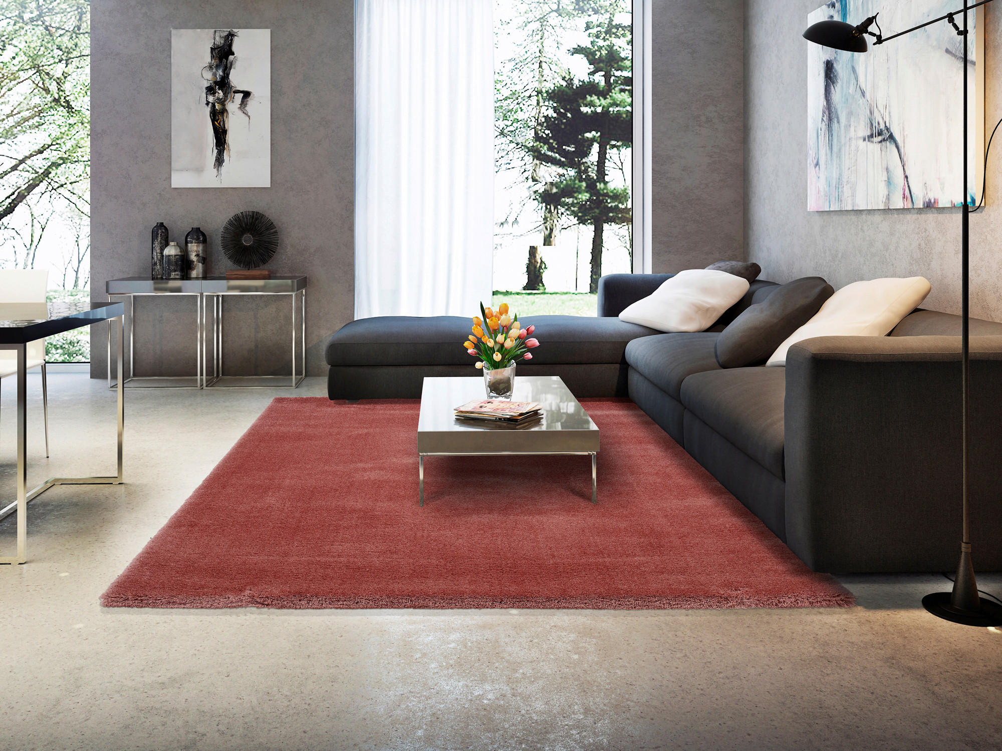 WEBTEPPICH 240/290 cm Soft Dream Rosa, Rot  - Rot/Rosa, Basics, Textil (240/290cm) - Novel