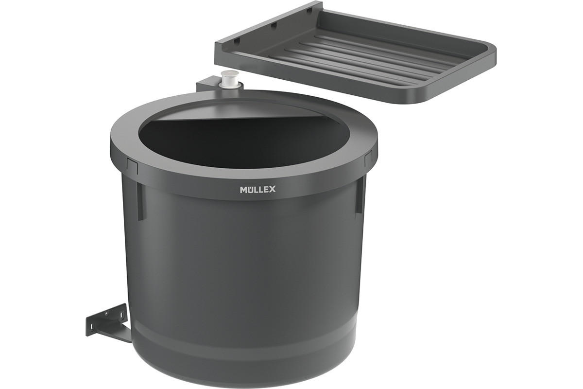 EINBAUABFALLSAMMLER 35 l  Kunststoff  - Grau, Basics, Kunststoff (39,2/39/39cm) - HKT