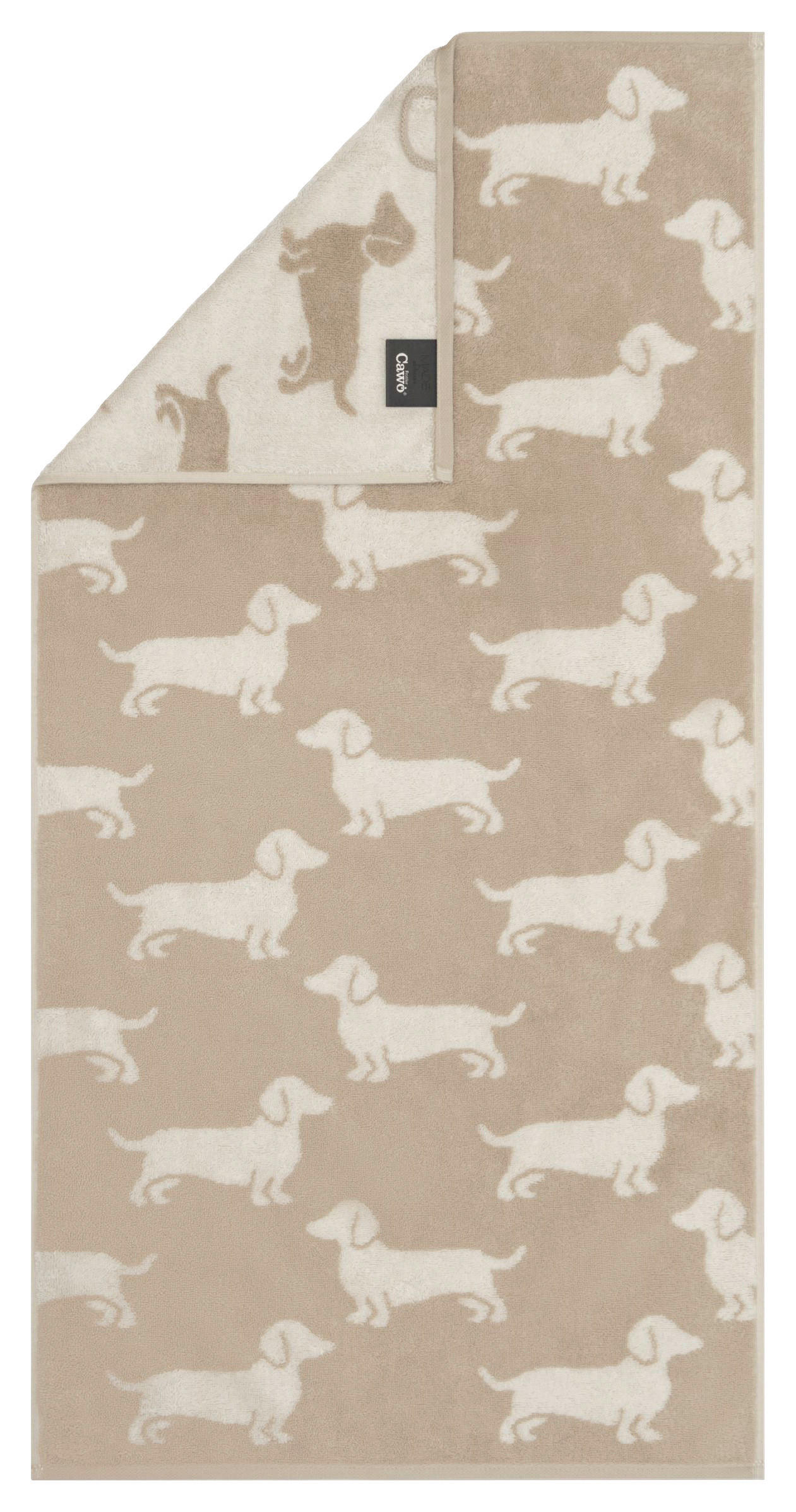 DUSCHTUCH We love dogs 80/150 cm  - Beige/Naturfarben, Basics, Textil (80/150cm) - Cawoe