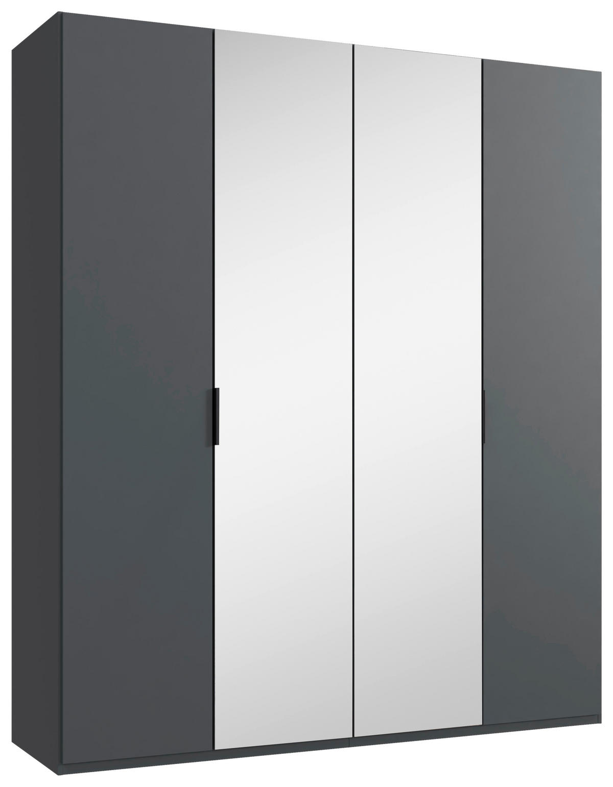 FALTTÜRENSCHRANK 200/236/58 cm 4-türig Graphitfarben  - Schwarz/Graphitfarben, Design, Glas/Holzwerkstoff (200/236/58cm) - Boxxx