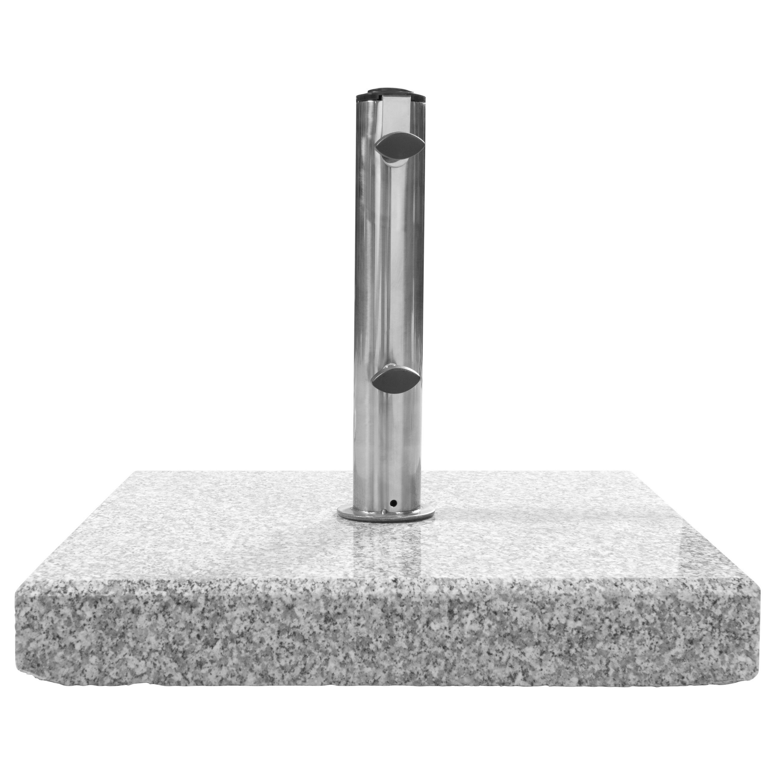 SONNENSCHIRMSTÄNDER Granit Edelstahlfarben, Hellgrau  - Edelstahlfarben/Hellgrau, Basics, Stein (45/8/45cm) - Doppler