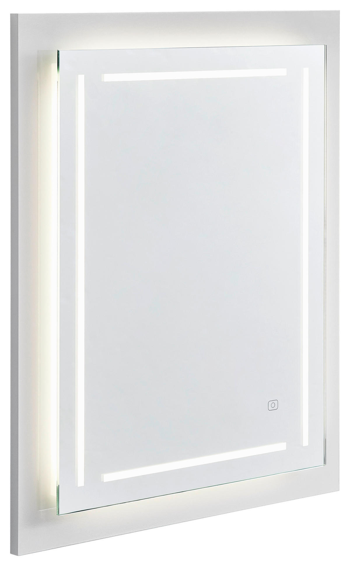 BADEZIMMERSPIEGEL 60/74/3,9 cm  - Silberfarben/Weiß, Design, Glas/Holzwerkstoff (60/74/3,9cm) - Novel