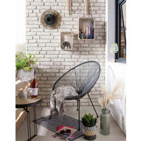 GARTENSTUHL-SET Metall, Kunststoff Grau  - Schwarz/Grau, Design, Kunststoff/Metall (73/88/73cm) - Gardenson