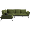 ECKSOFA in Flachgewebe Grün  - Schwarz/Grün, Design, Textil/Metall (250/310cm) - Moderano