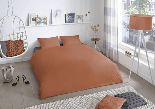 WENDEBETTWÄSCHE Good Morning Renforcé 135/200 cm  - Terracotta, Basics, Textil (135/200cm) - MID.YOU