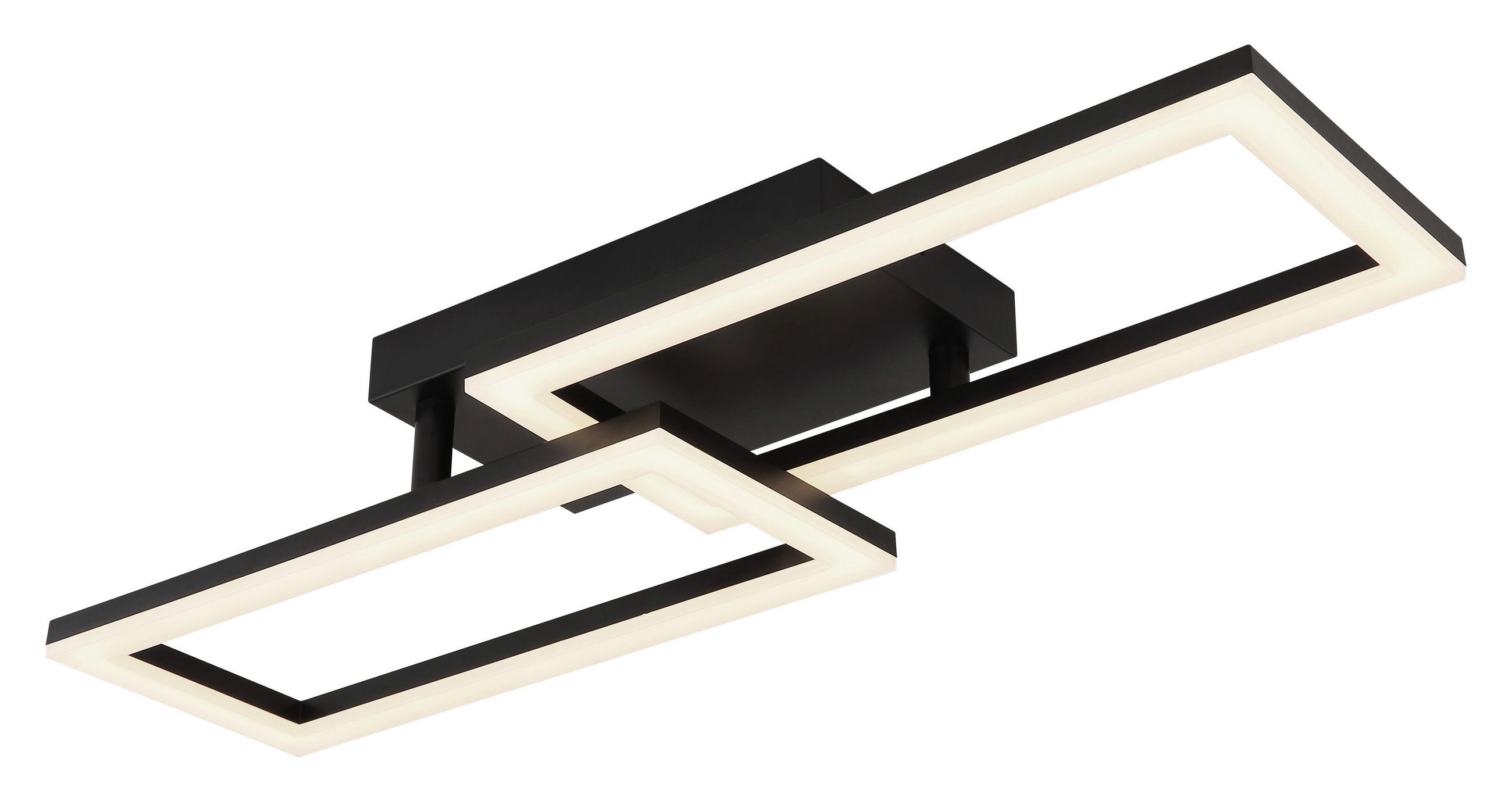 LED PLAFONJERA - opal/crna, Dizajnerski, metal/plastika (61,4/19,5/9cm)