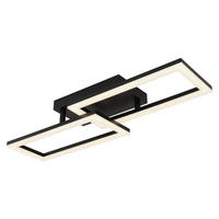LED PLAFONJERA - opal/crna, Dizajnerski, metal/plastika (61,4/19,5/9cm)
