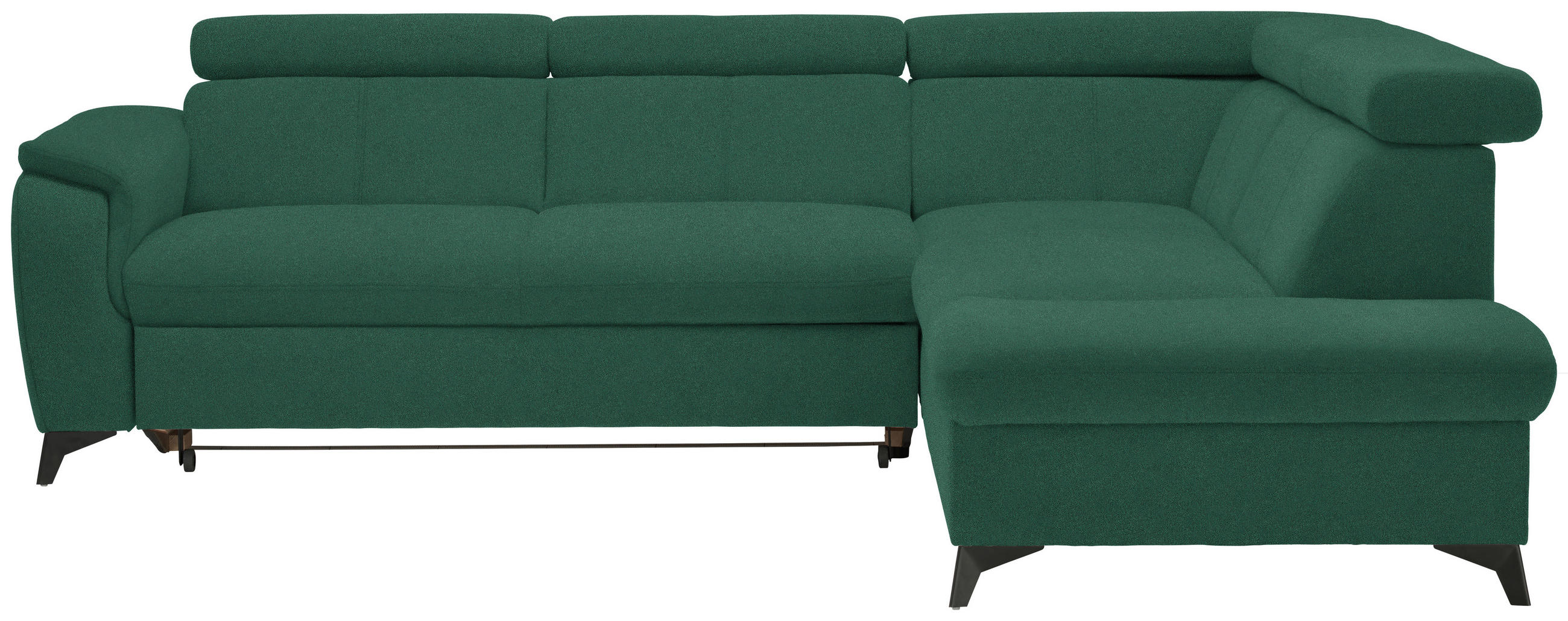 ECKSOFA in Mikrofaser Türkis  - Türkis/Schwarz, Design, Textil/Metall (260/203cm) - Stylife