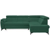 ECKSOFA in Mikrofaser Türkis  - Türkis/Schwarz, Design, Textil/Metall (260/203cm) - Stylife